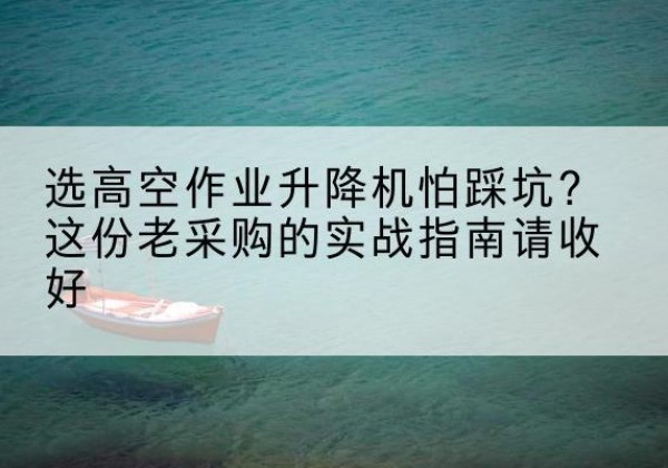 玉门高空作业升降机厂家推荐-选高空作业升降机怕踩坑？这份老采购的实战指南请收好